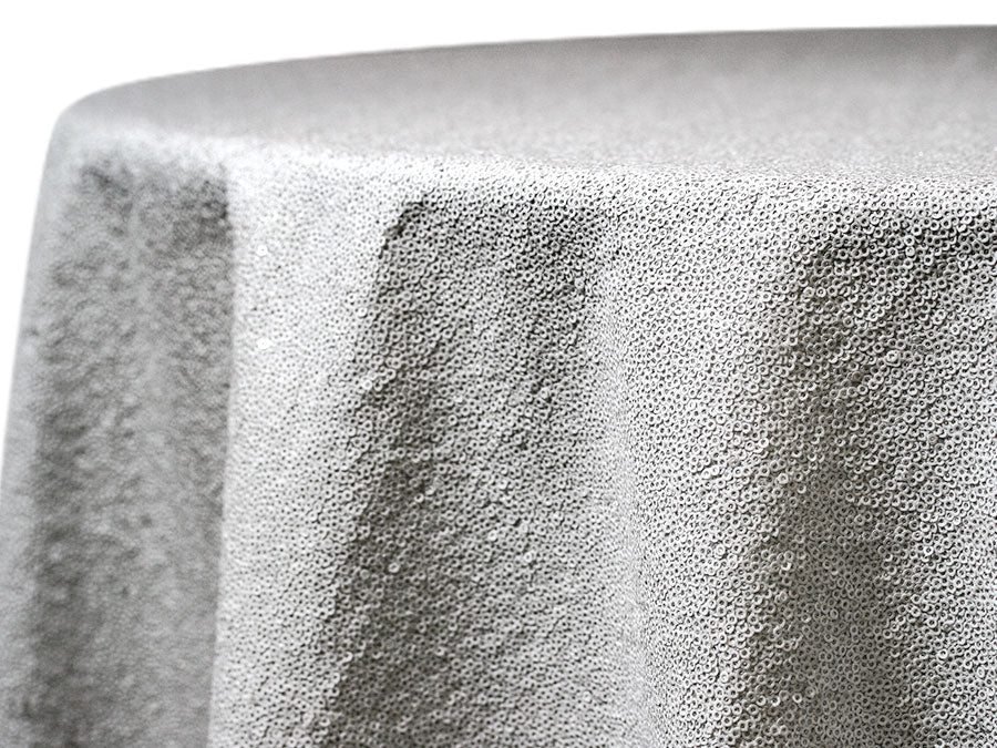 Glimmer White Tablecloth – Sparkling Luxe Linen for Formal Occasions