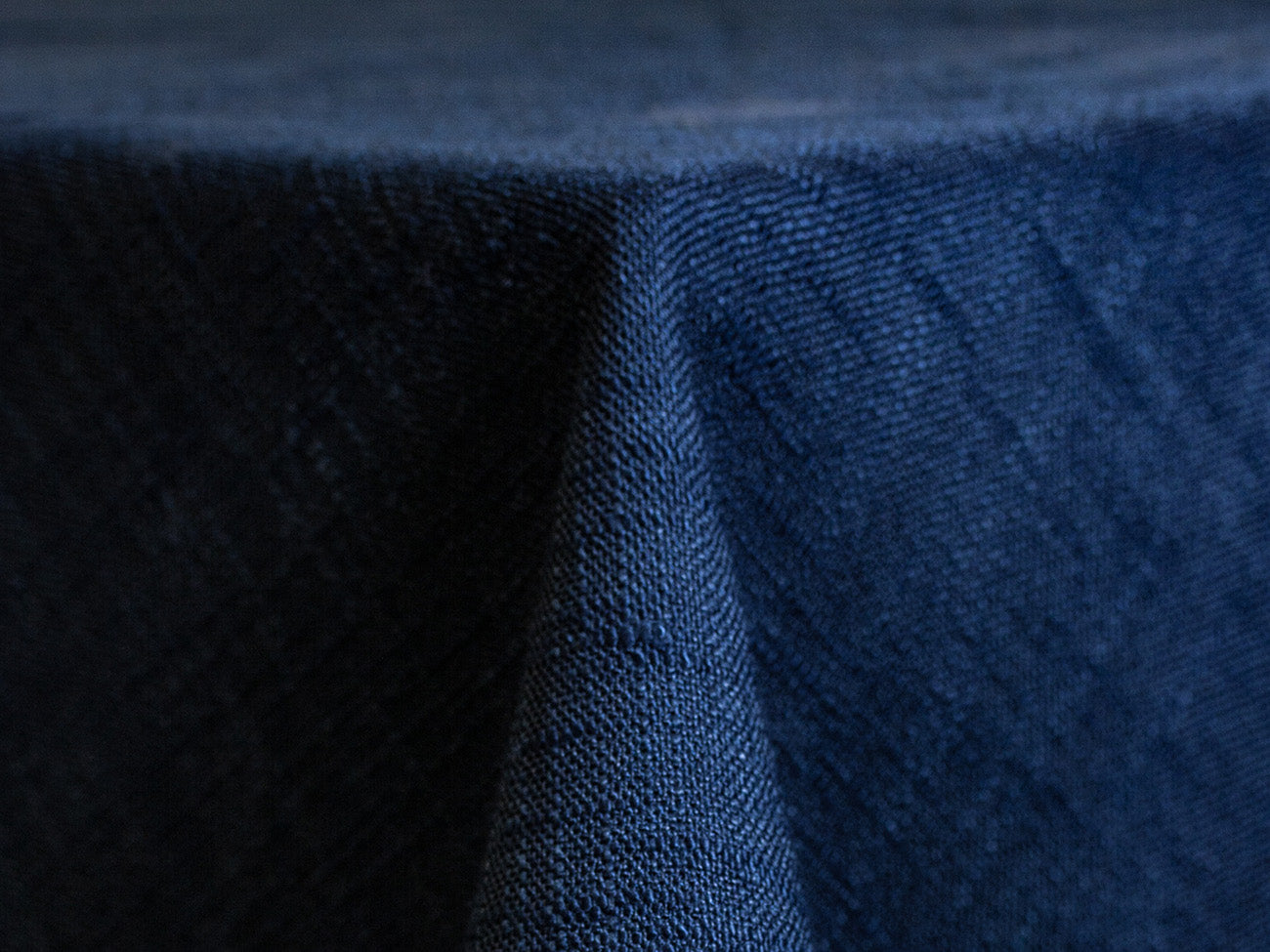 Navy Panama Tablecloth – Deep Blue Textured Polyester for Elegant Events