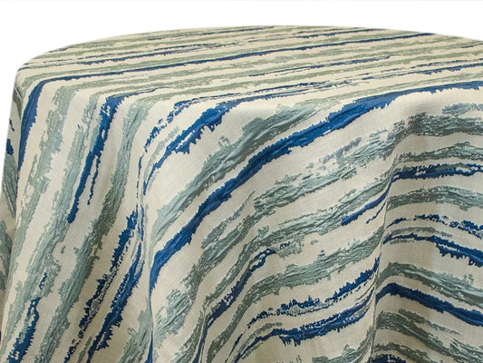 Bubble Bark Tablecloth – Blue & Green Watercolor Texture Linen