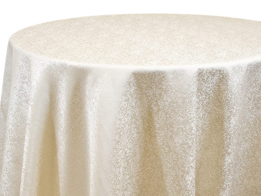 Burst Ivory Tablecloth – Shimmering Neutral Linen for Elegant Events
