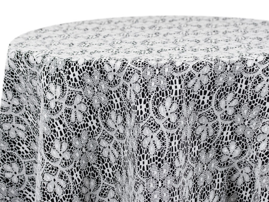 White Lace Tablecloth – Floral Overlay Wedding Linen