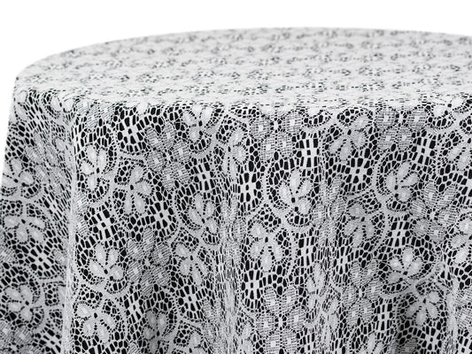White Lace Tablecloth – Floral Overlay Wedding Linen