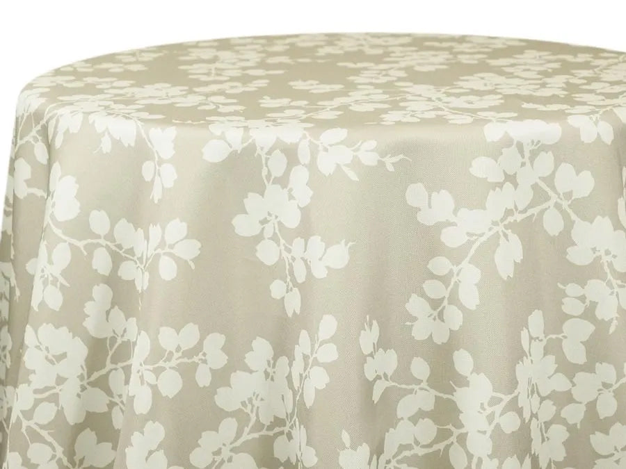 Silo Hottie Natural Tablecloth – Soft Beige Floral Event Linen