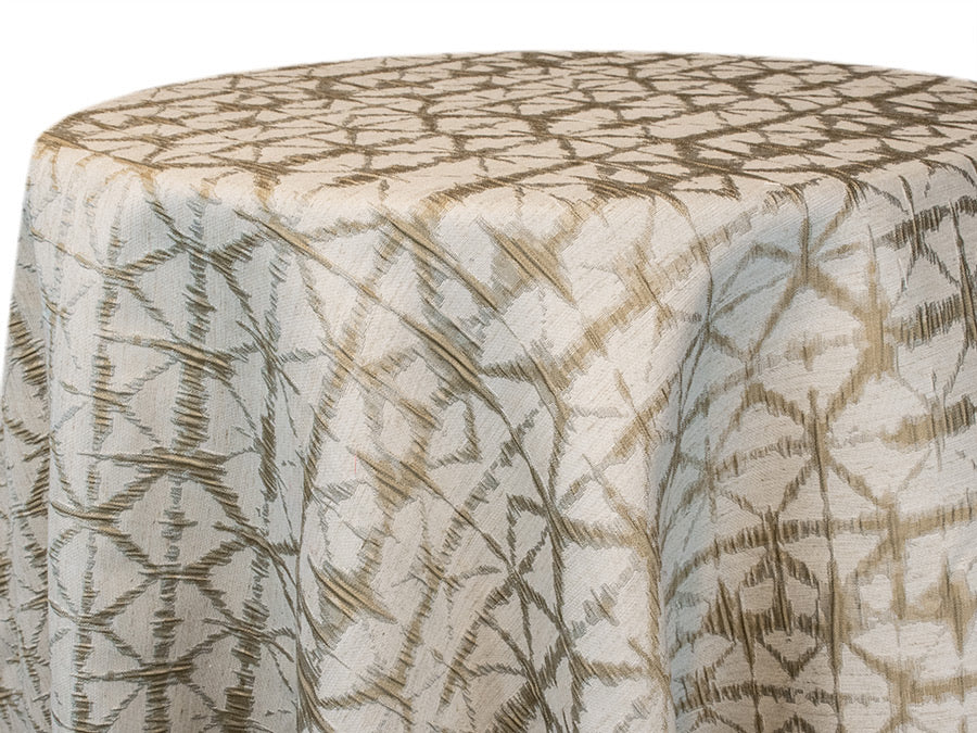 Champagne Hex Tablecloth – Geometric Shimmer Print