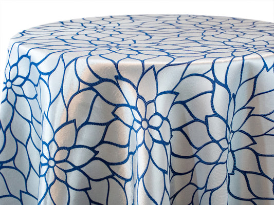 Dahlicious Blue Tablecloth – Abstract Floral Overlay
