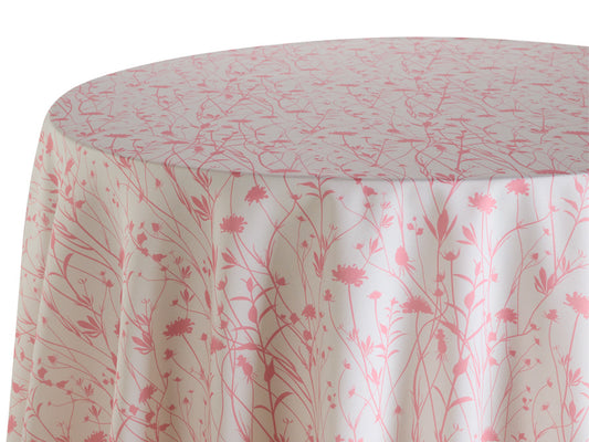 Elysian Fields Tablecloth – Blush Pink Floral Linen for Garden & Spring Events