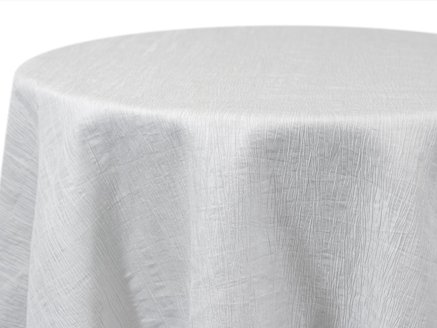 Krinkle White Tablecloth – Crushed Texture Linen for Modern Events