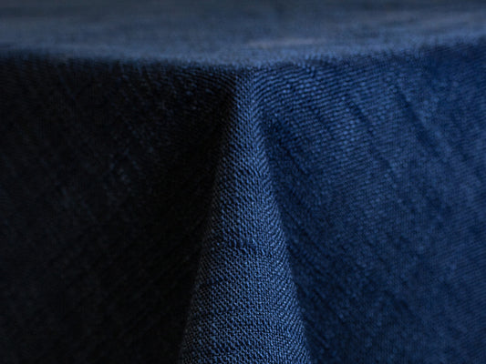 Navy Panama Tablecloth – Deep Blue Textured Polyester for Elegant Events