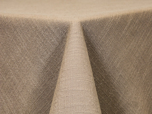 Taupe Panama Tablecloth – Textured Neutral Polyester for Weddings & Events