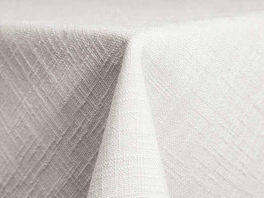 White Panama Tablecloth – Textured Polyester Table Linen for Elegant Events