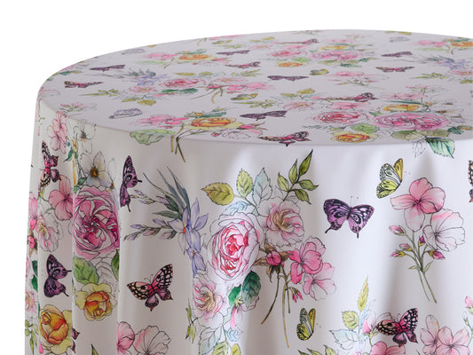 Peonia Pink Tablecloth – Whimsical Floral Style for Spring Events