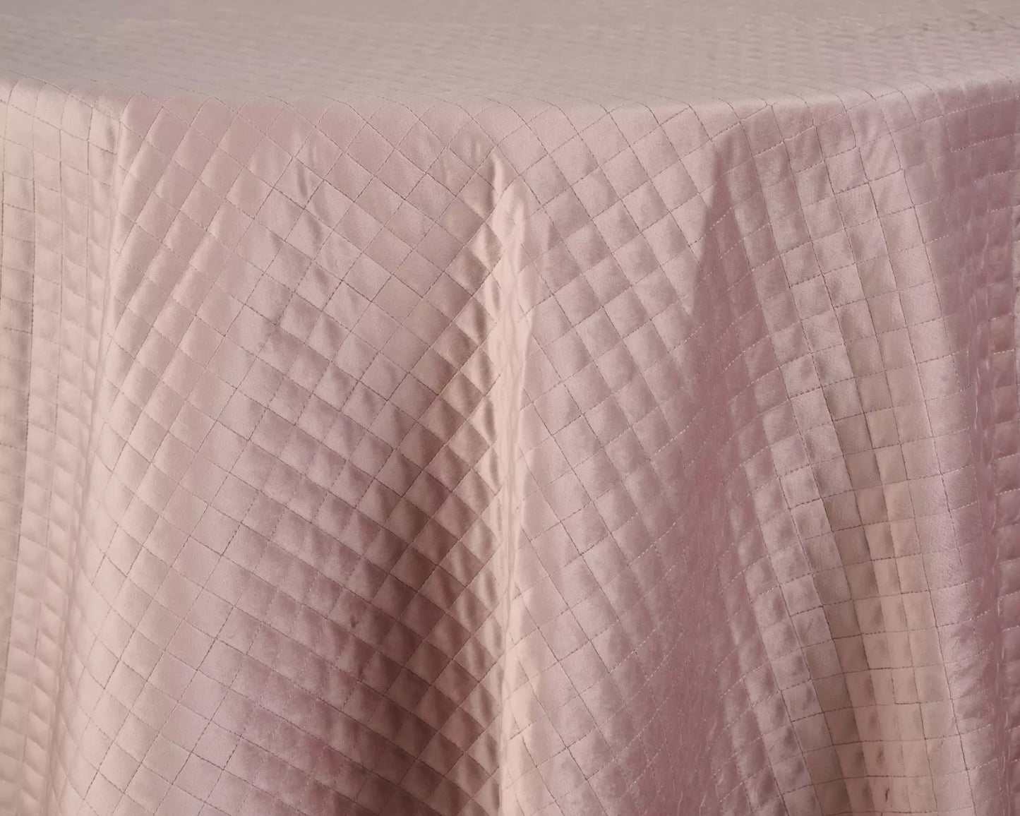 Mauve Quilted Velvet Tablecloth – Waffle Texture Wedding Linen