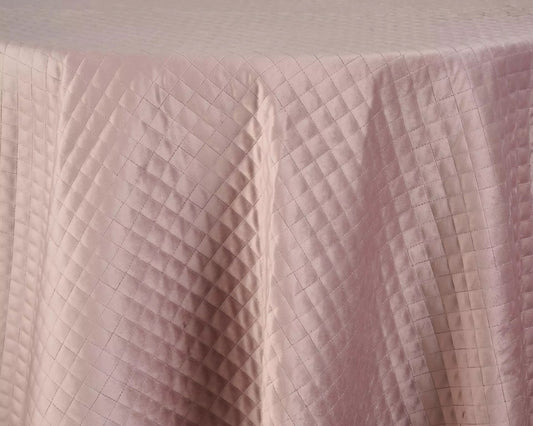 Mauve Quilted Velvet Tablecloth – Waffle Texture Wedding Linen