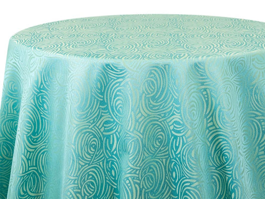 Tornado Aqua Tablecloth – Swirl Texture for Vibrant Event Styling