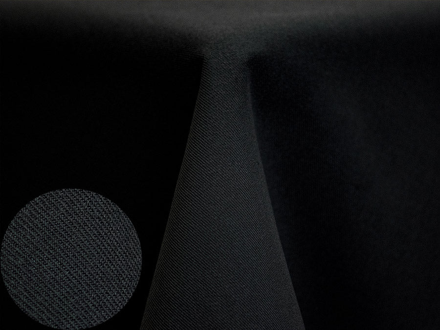 Black Twill Tablecloth – Heavyweight Polyester Linen for Formal Events