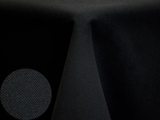 Black Twill Tablecloth – Heavyweight Polyester Linen for Formal Events