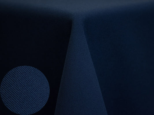 Navy Twill Tablecloth – Deep Blue Polyester Linen for Formal Events