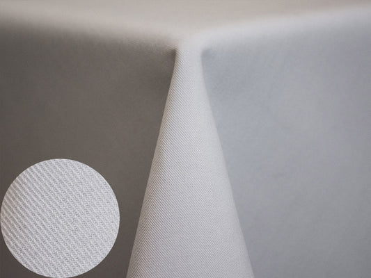 White Twill Tablecloth – Elegant Textured Polyester Linen for Events
