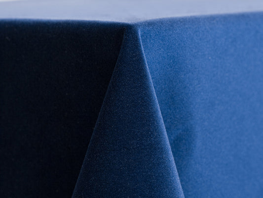 Marine Blue Velvet Tablecloth – Rich Luxury Linen for Events & Dining