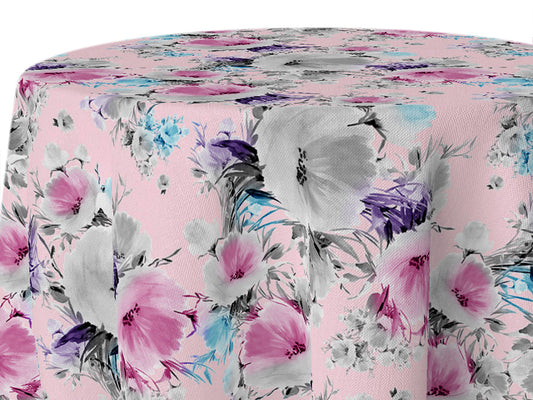 Vintage Floral Light Pink Tablecloth – Romantic Print for Garden Events