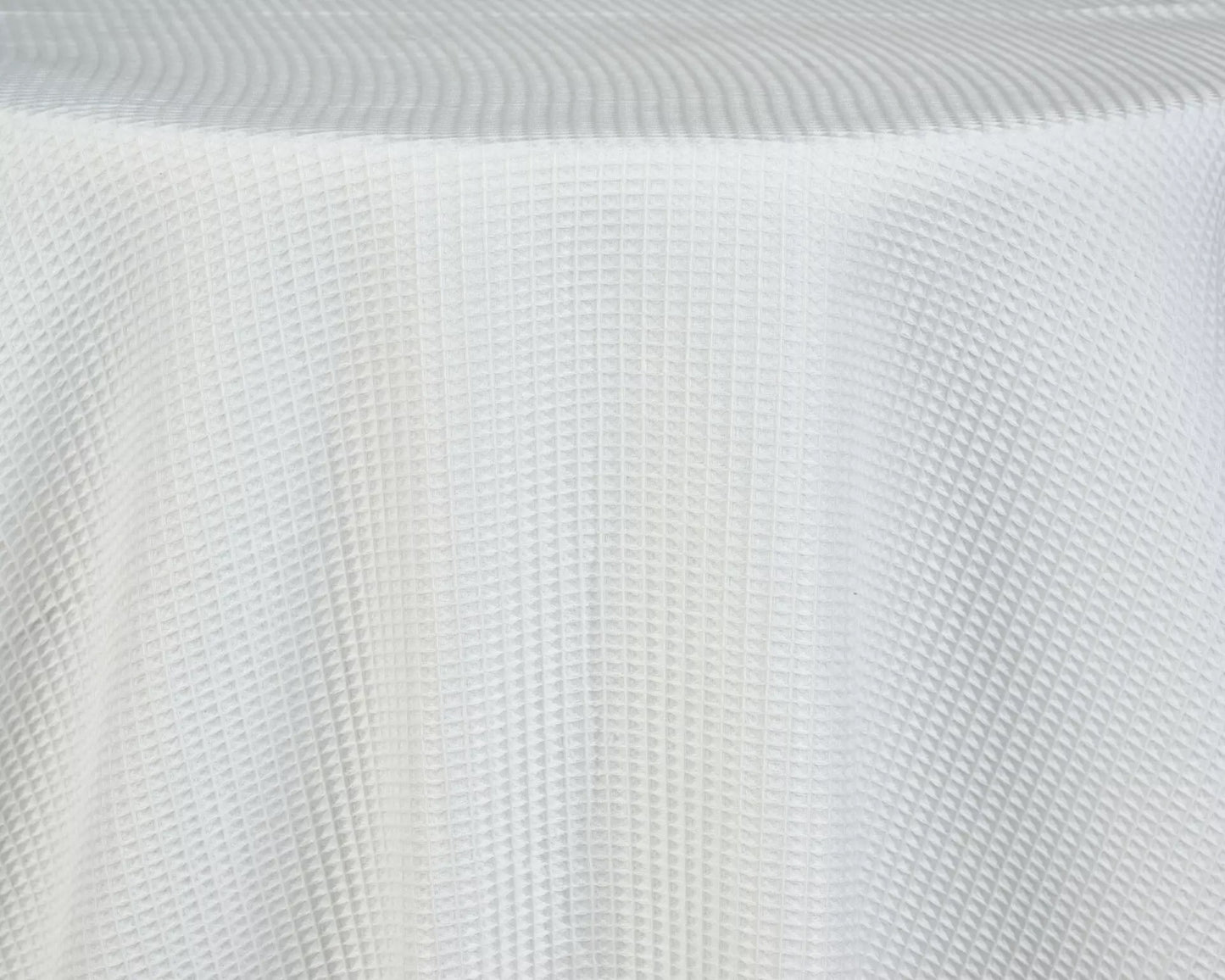 White Waffle Tablecloth – Grid Texture Wedding & Event Linen