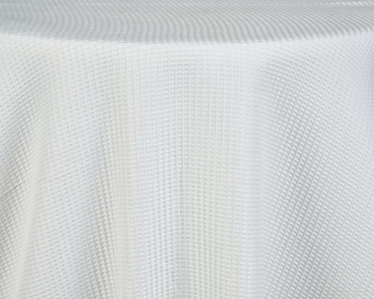 White Waffle Tablecloth – Grid Texture Wedding & Event Linen