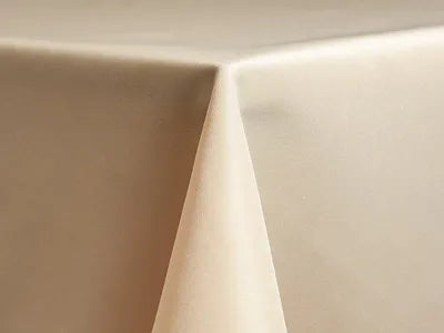 Beige Seashore Polyester Tablecloth – Coastal Neutral for Elegant Events