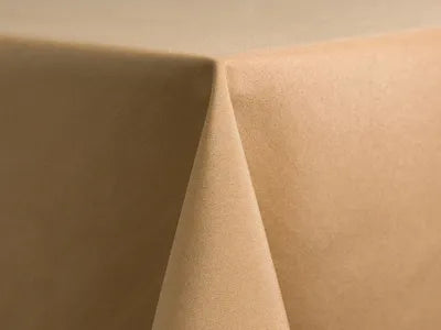 Walnut Polyester Tablecloth – Earthy Neutral Linen for Rustic Events